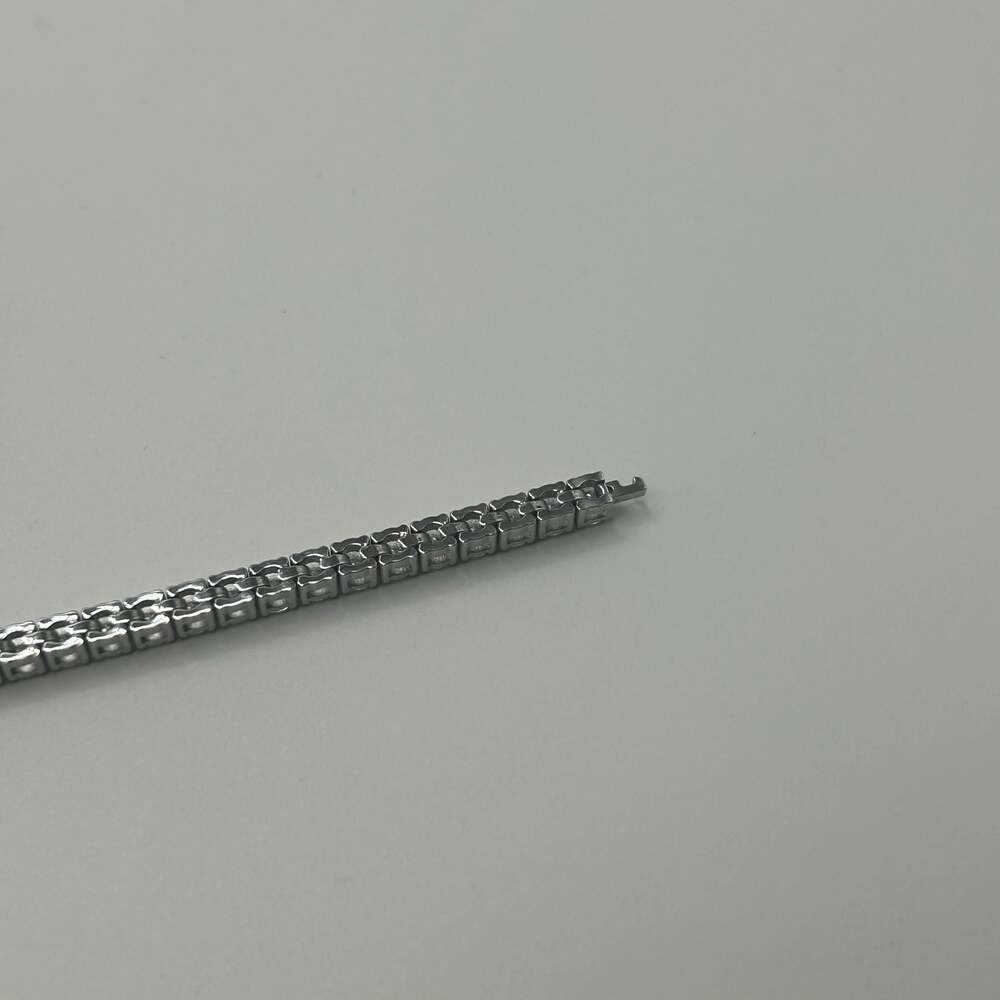 3mm Moissanite Silver Tennis Bracelet 8 Inch GRA Certified Passes Tester VVS1 - Picture 8 of 8